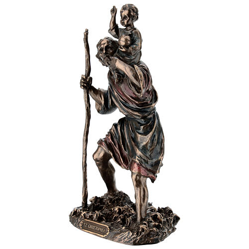 Bronzed Statue of St Christopher, 20 cm Veronese Design 3