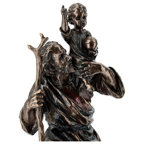 Bronzed Statue of St Christopher, 20 cm Veronese Design 6