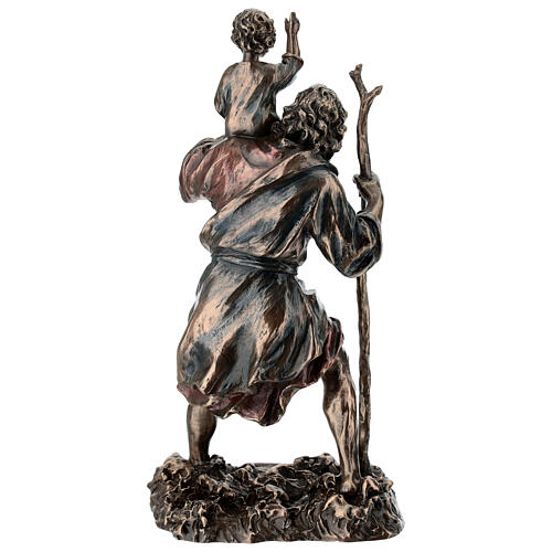 Bronzed Statue of St Christopher, 20 cm Veronese Design 9