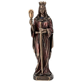Heilige Barbara – bronzierte Resinfigur, 20 cm, Veronese Design