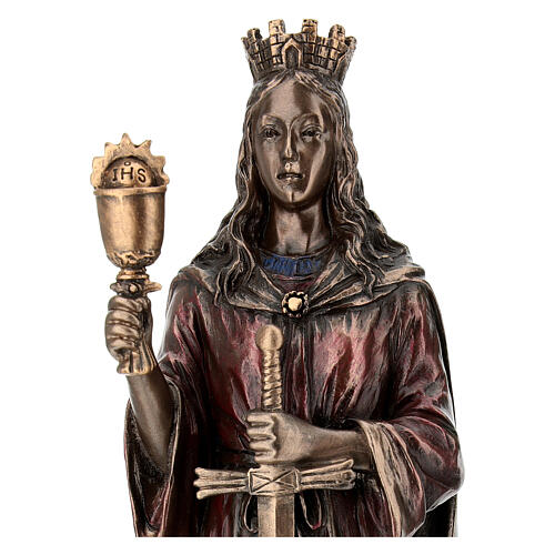 Heilige Barbara – bronzierte Resinfigur, 20 cm, Veronese Design 2