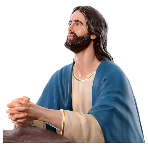 Jesus in prayer with rock in Gethsemane, painted fibreglass 6