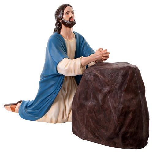 Jesus in prayer with rock in Gethsemane, painted fibreglass 8