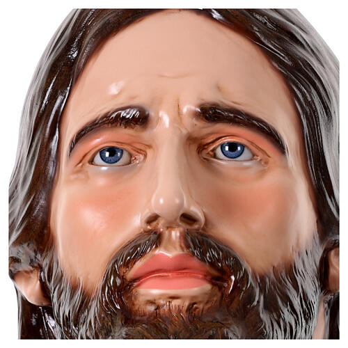 Jesús con roca Getsemaní en oración fibra de vidrio pintada 2