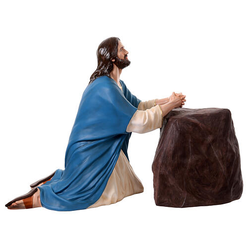 Jesus com rocha Getsêmani em oração em fibra de vidro pintada 12