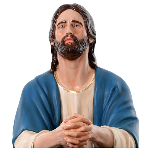 Jesus with Gethsemane Rock in Prayer Painted Fiberglass 9