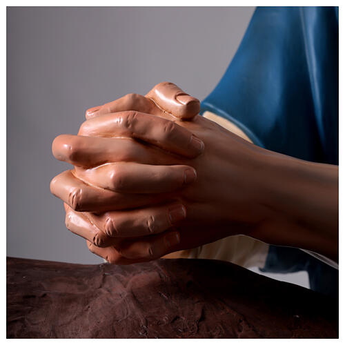 Jesus with Gethsemane Rock in Prayer Painted Fiberglass 15