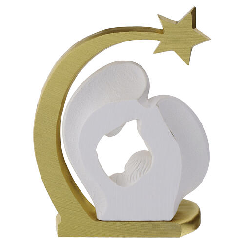 Holy Family figurine with gold star, 5x4 in, Valenti resin design 4