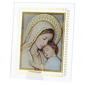 Madonna con bambino cornice vetro Valenti 20x15 cm