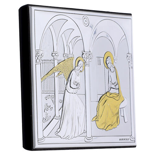 Annonciation tableau bas-relief argent Valenti 8x10 cm 2