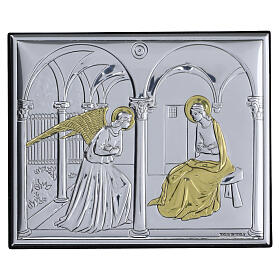 Annunciazione quadretto bilaminato argento Valenti 8x10 cm