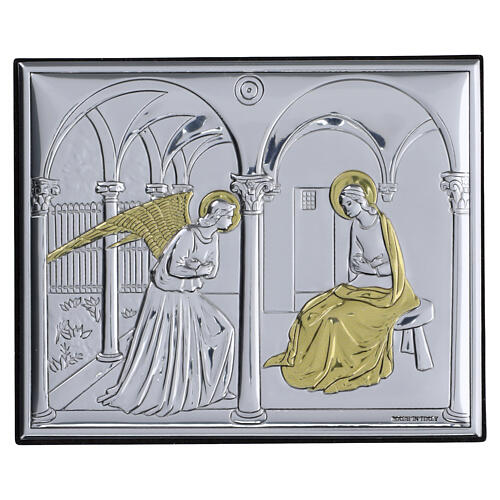 Annunciazione quadretto bilaminato argento Valenti 8x10 cm 1