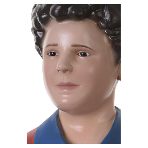 Statue Saint Carlo Acutis fibre de verre 125 cm yeux verre 3