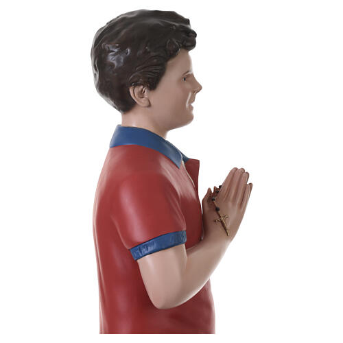 Statue Saint Carlo Acutis fibre de verre 125 cm yeux verre 11