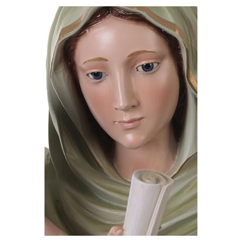 Nossa Senhora Rainha dos Apóstolos estátua fibra de vidro 120 cm olhos de vidro 10