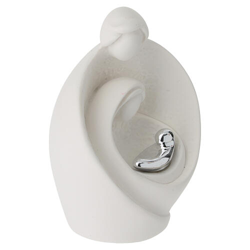 Sacra Famiglia stilizzato 7 cm resina bianca 4