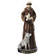 Statua San Francesco dipinta in resina con lupo e colomba 15x6 cm s1