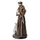Statua San Francesco dipinta in resina con lupo e colomba 15x6 cm s3