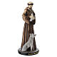 Statua San Francesco dipinta in resina con lupo e colomba 15x6 cm s4