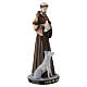 Statuetta San Francesco dipinta in resina con colomba e lupo 20x8 cm s3