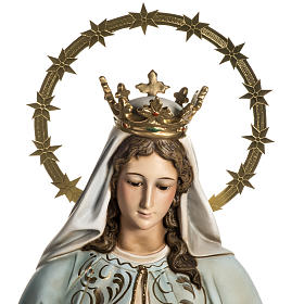 Our Lady of Miracles statue in wood paste, Crystal eyes, 100 cm
