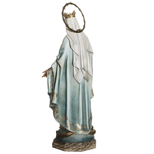 Our Lady of Miracles statue in wood paste, Crystal eyes, 100 cm 15