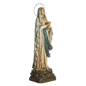 Nossa Senhora Lourdes 120 cm pasta de madeira olhos cristal acab. elegante