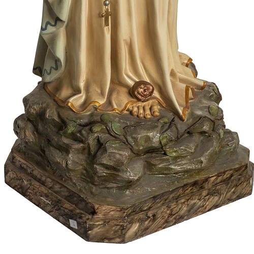 Our Lady of Lourdes Statue in wood paste, crystal eyes, 120 cm 4