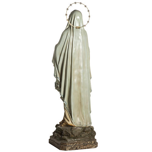 Our Lady of Lourdes Statue in wood paste, crystal eyes, 120 cm 9