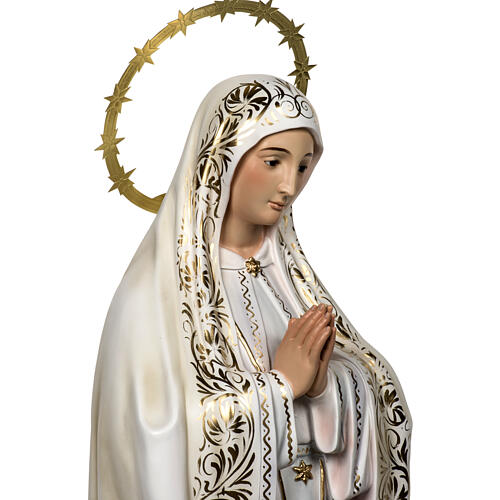 Our Lady of Fatima with shepherds 120cm in wood paste, elegant d 6