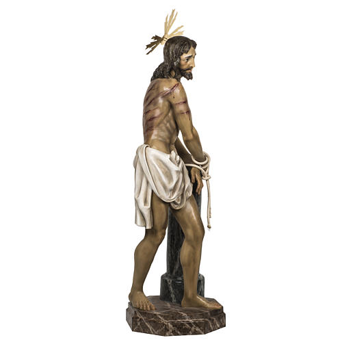 Cristo alla colonna 180 cm pasta di legno dec. anticata 7