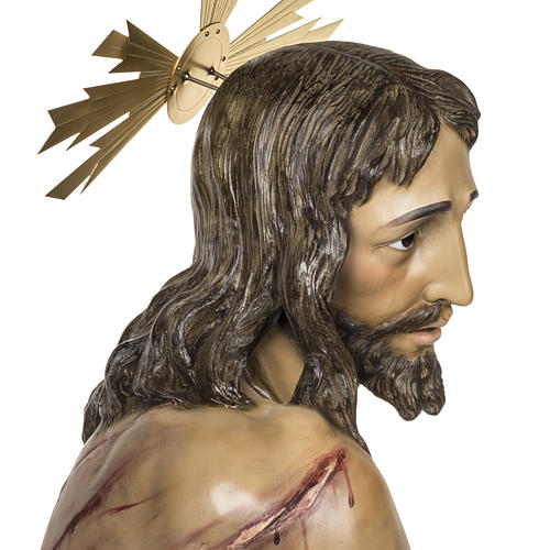 Cristo alla colonna 180 cm pasta di legno dec. anticata 8