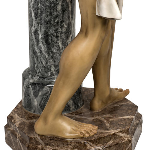 Cristo alla colonna 180 cm pasta di legno dec. anticata 14