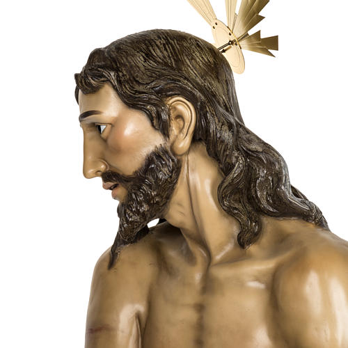 Cristo alla colonna 180 cm pasta di legno dec. anticata 20