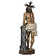 Cristo alla colonna 180 cm pasta di legno dec. anticata s16