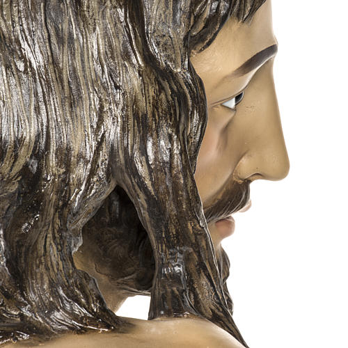 Cristo na coluna 180 cm pasta de madeira acab. antiquado 15