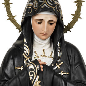 Virgen de la Soledad 80 cm pasta de madera dec. elegante
