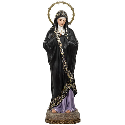 Virgen de la Soledad 80 cm pasta de madera dec. elegante 1