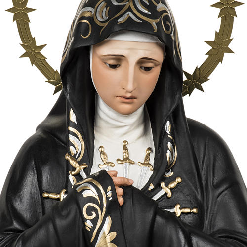 Virgen de la Soledad 80 cm pasta de madera dec. elegante 2