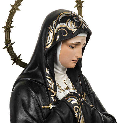 Virgen de la Soledad 80 cm pasta de madera dec. elegante 4