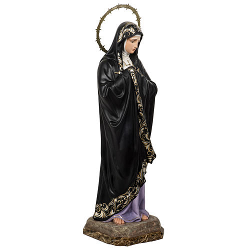 Virgen de la Soledad 80 cm pasta de madera dec. elegante 5