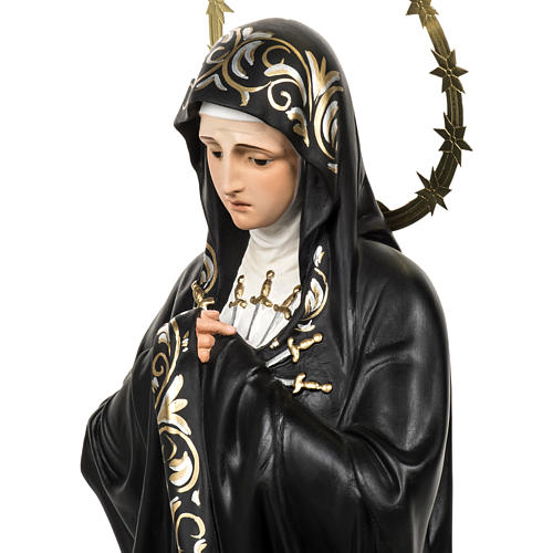 Virgen de la Soledad 80 cm pasta de madera dec. elegante 6