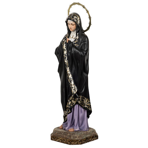 Virgen de la Soledad 80 cm pasta de madera dec. elegante 7