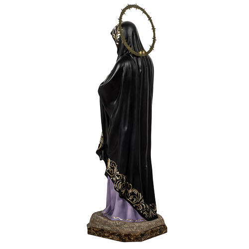 Virgen de la Soledad 80 cm pasta de madera dec. elegante 10