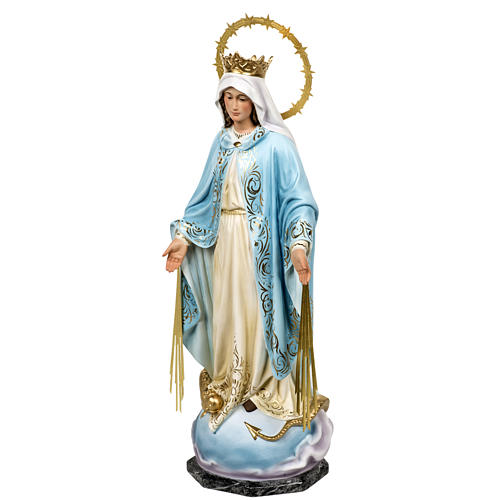 Statua Madonna Miracolosa 60 cm pasta di legno dec. elegante 10