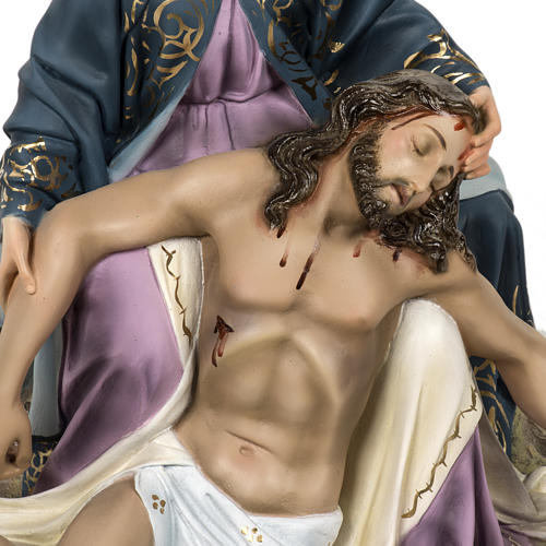 Pietà statue 50cm in wood paste, elegant decoration 2