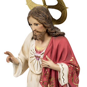 Sacro Cuore di Gesù 80 Cm pasta di legno dec. elegante
