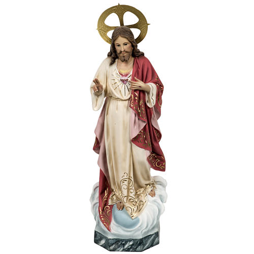 Sacro Cuore di Gesù 80 Cm pasta di legno dec. elegante 1