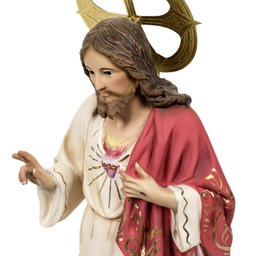 Sacro Cuore di Gesù 80 Cm pasta di legno dec. elegante 2
