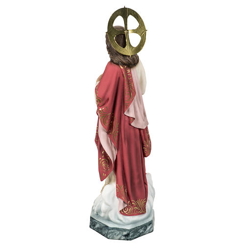Sacred Heart of Jesus statue 80cm in wood paste, elegant decorat 6